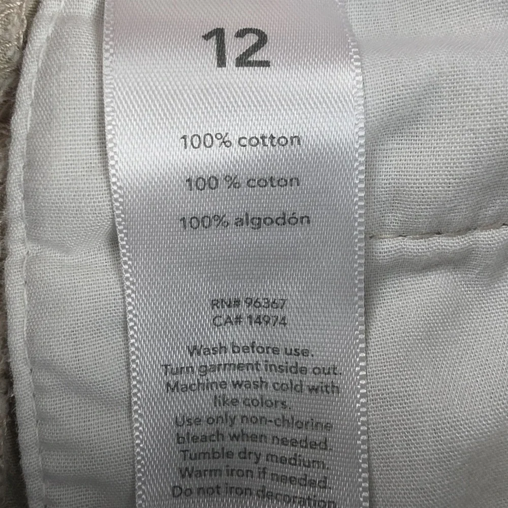 OshKosh Bgosh Chino Shorts Boys 12 Tan Excellent Adjustable Waist Cotton